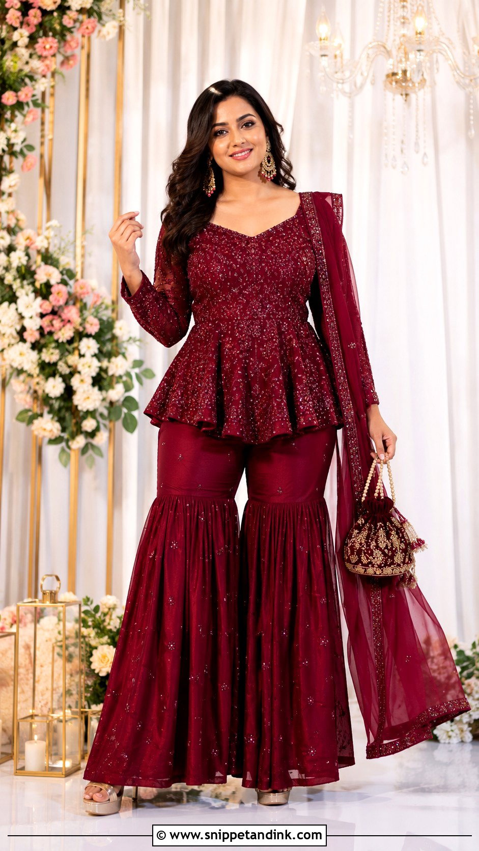 Peplum Sharara Wedding Outfit - Snippet and Ink - 20 Desi Fits for Wedding Ideas