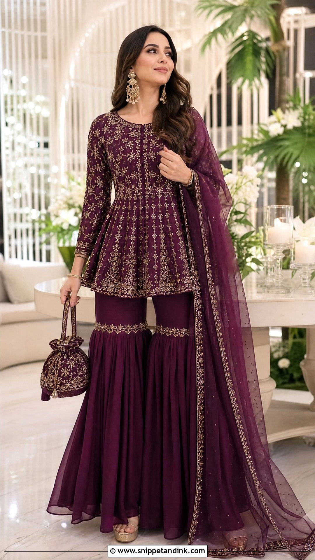 Peplum Sharara Wedding Salwar Suit - Snippet and Ink - 20 Wedding Salwar Suits Party Wear