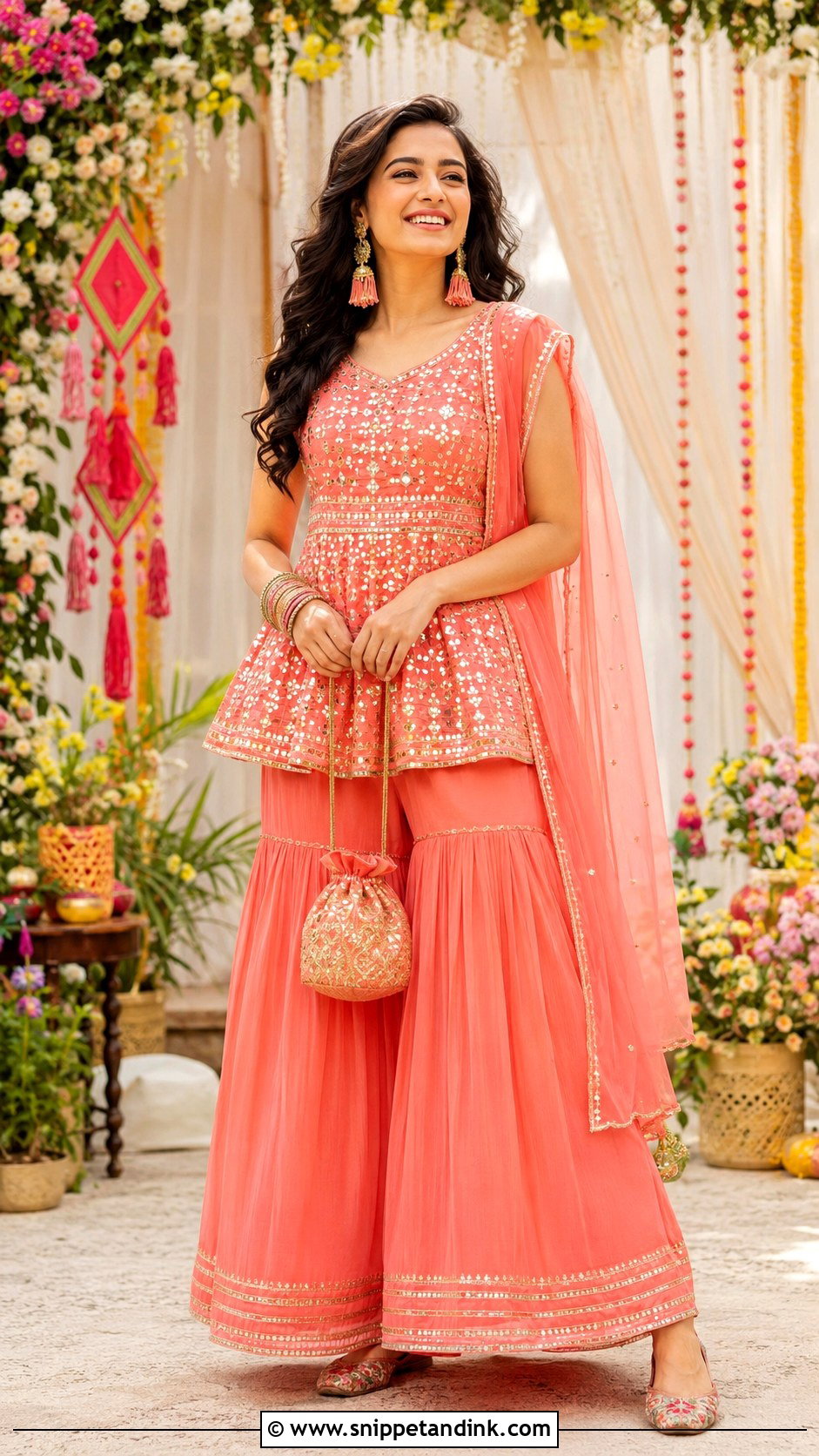 Peplum Sharara for Brothers Mehndi - Snippet and Ink - 20 Brothers Marriage Outfit for Sister Ideas