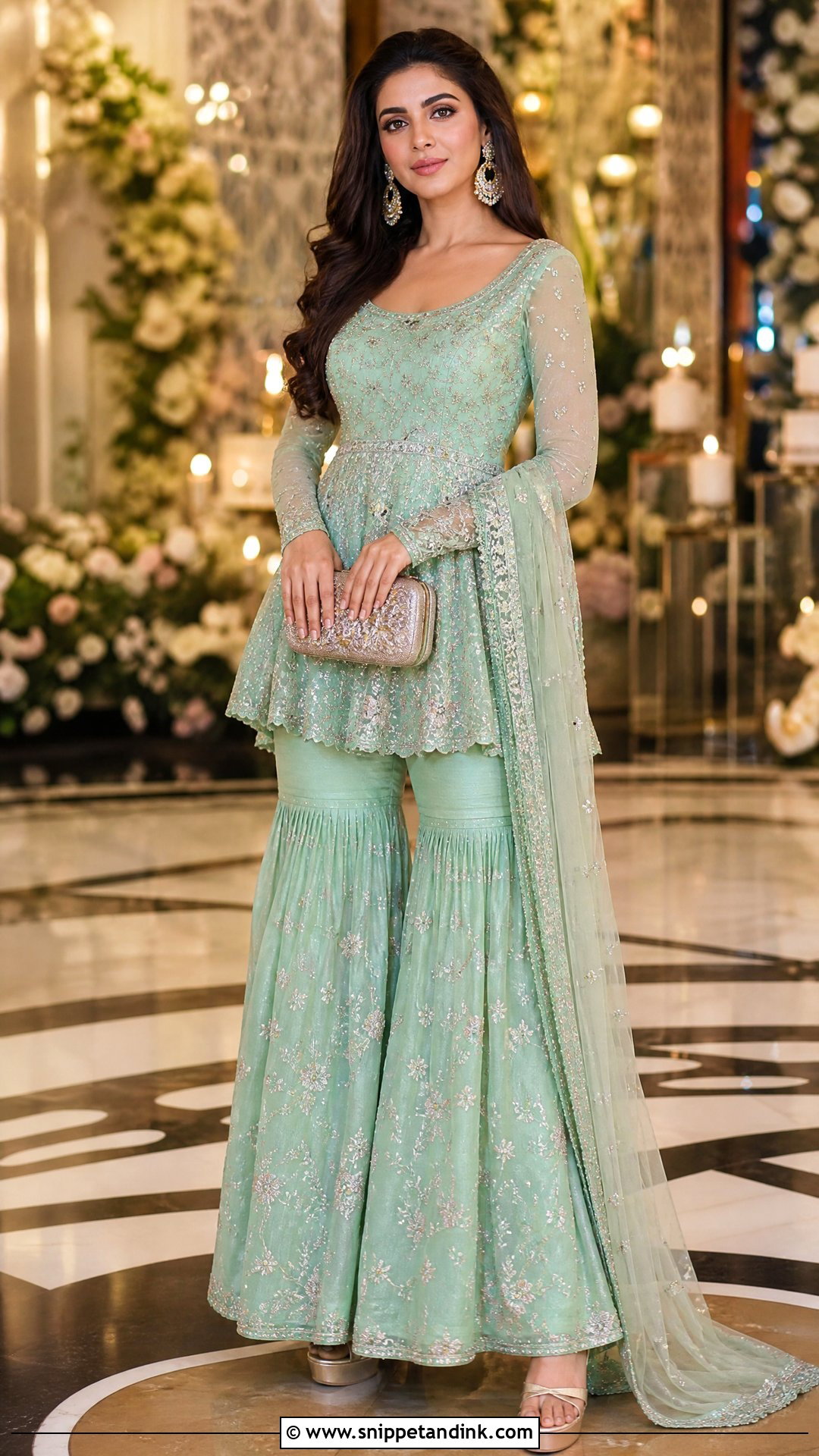 Peplum Sharara for Marriage Function - Snippet and Ink - 20 Outfit Ideas for Marriage Function