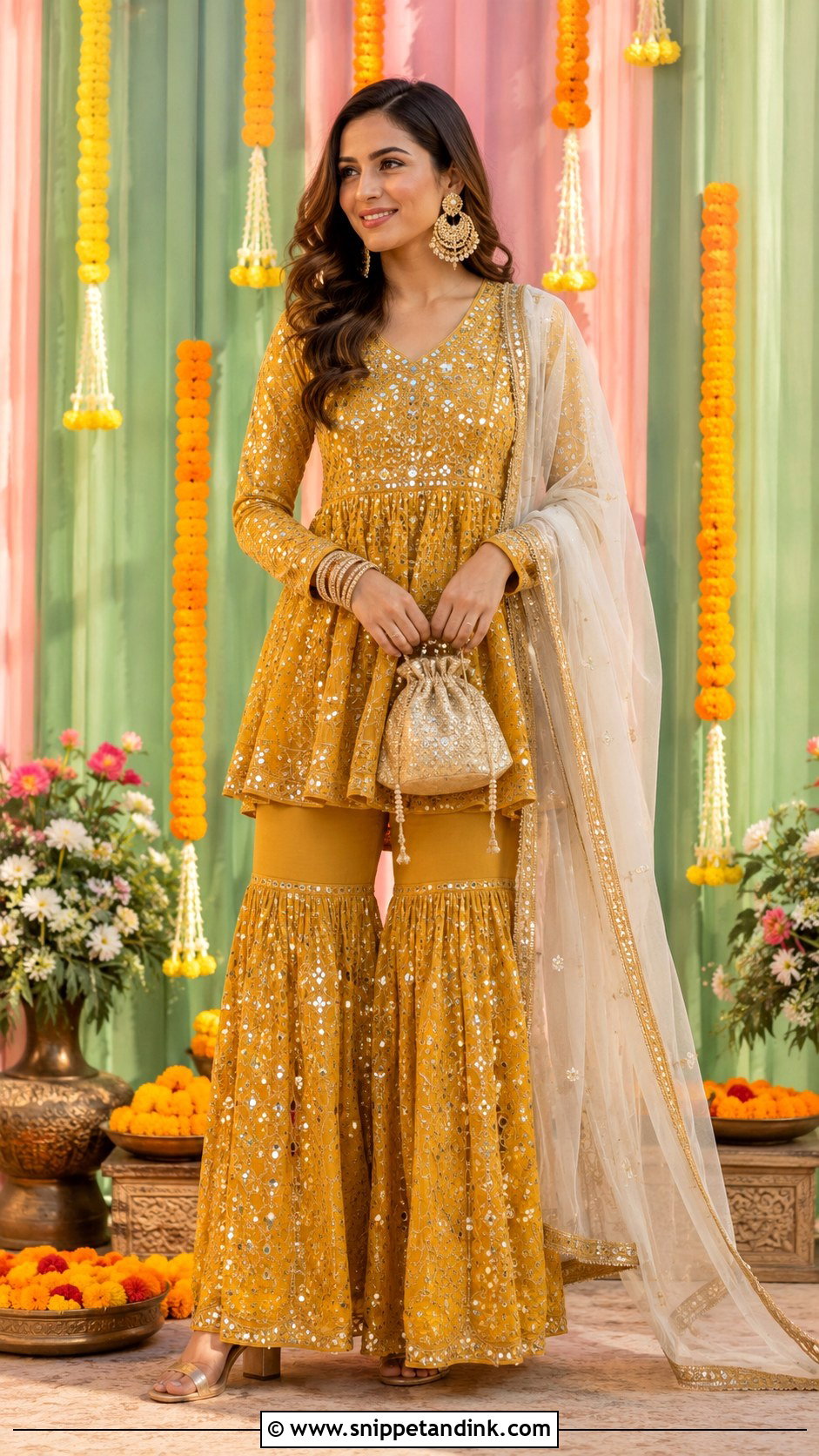 Peplum Sharara for Marriage Function - Snippet and Ink - 25 Marriage Function Dresses for Women