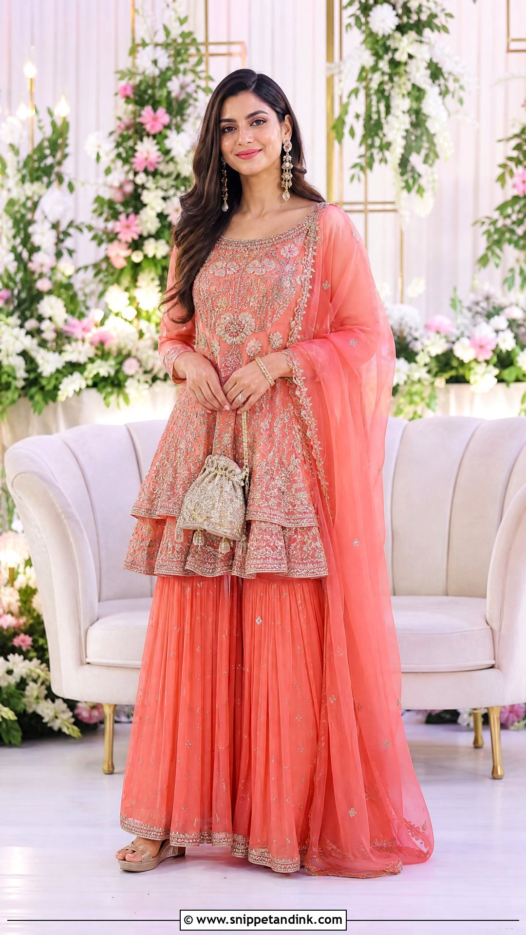 Peplum Sharara for Ring Ceremony - Snippet and Ink - 20 Ring Ceremony Outfit for Sister Ideas