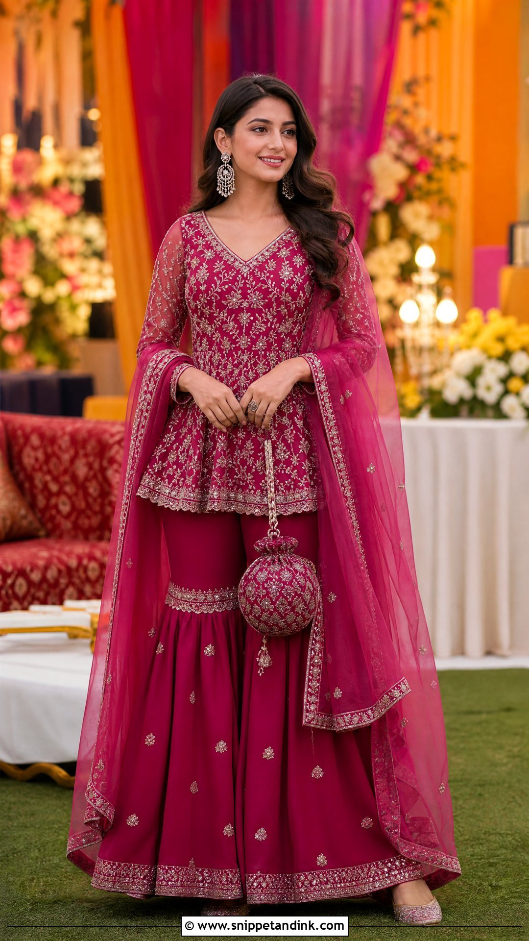 Peplum Sharara for Sangeet - Snippet and Ink - 20 Outfits for Sangeet Indian Weddings