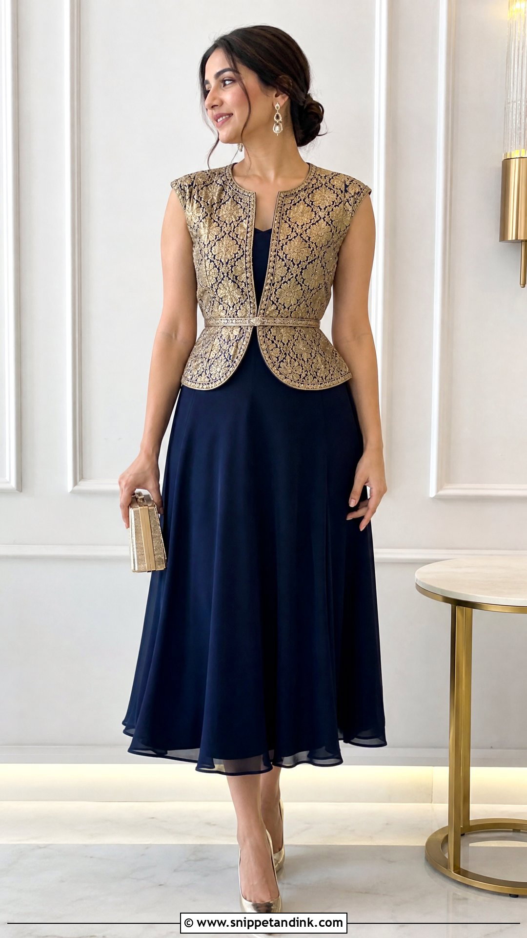 Peplum Shrug With A Line Dress - Snippet and Ink - 20 Shrugs for Dresses Indian Wedding