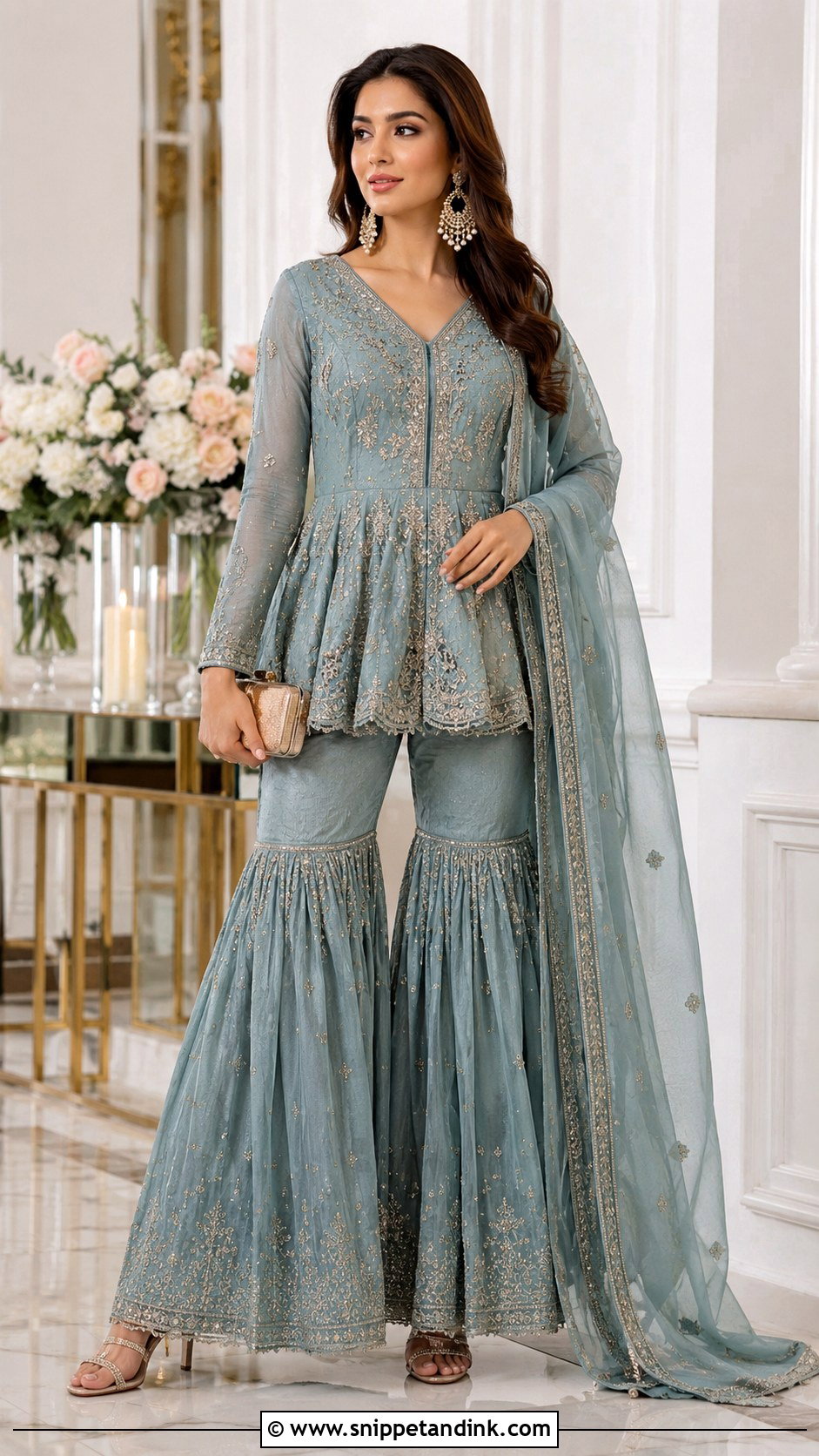 Peplum Top And Gharara Set - Snippet and Ink - 20 Aesthetic Indian Dress Ideas