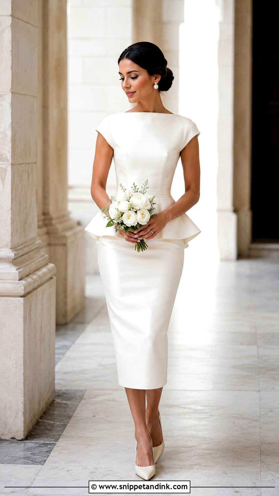 Peplum Top And Pencil Skirt Wedding Dress - Snippet and Ink - 25 Top and Skirt Wedding Dress Ideas