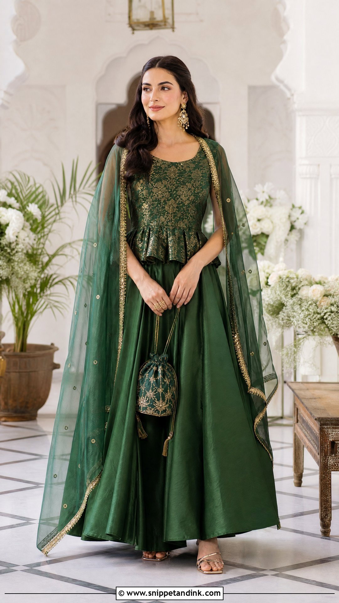 Peplum Top With Lehenga Skirt - Snippet and Ink - 20 South Asian Clothes Ideas
