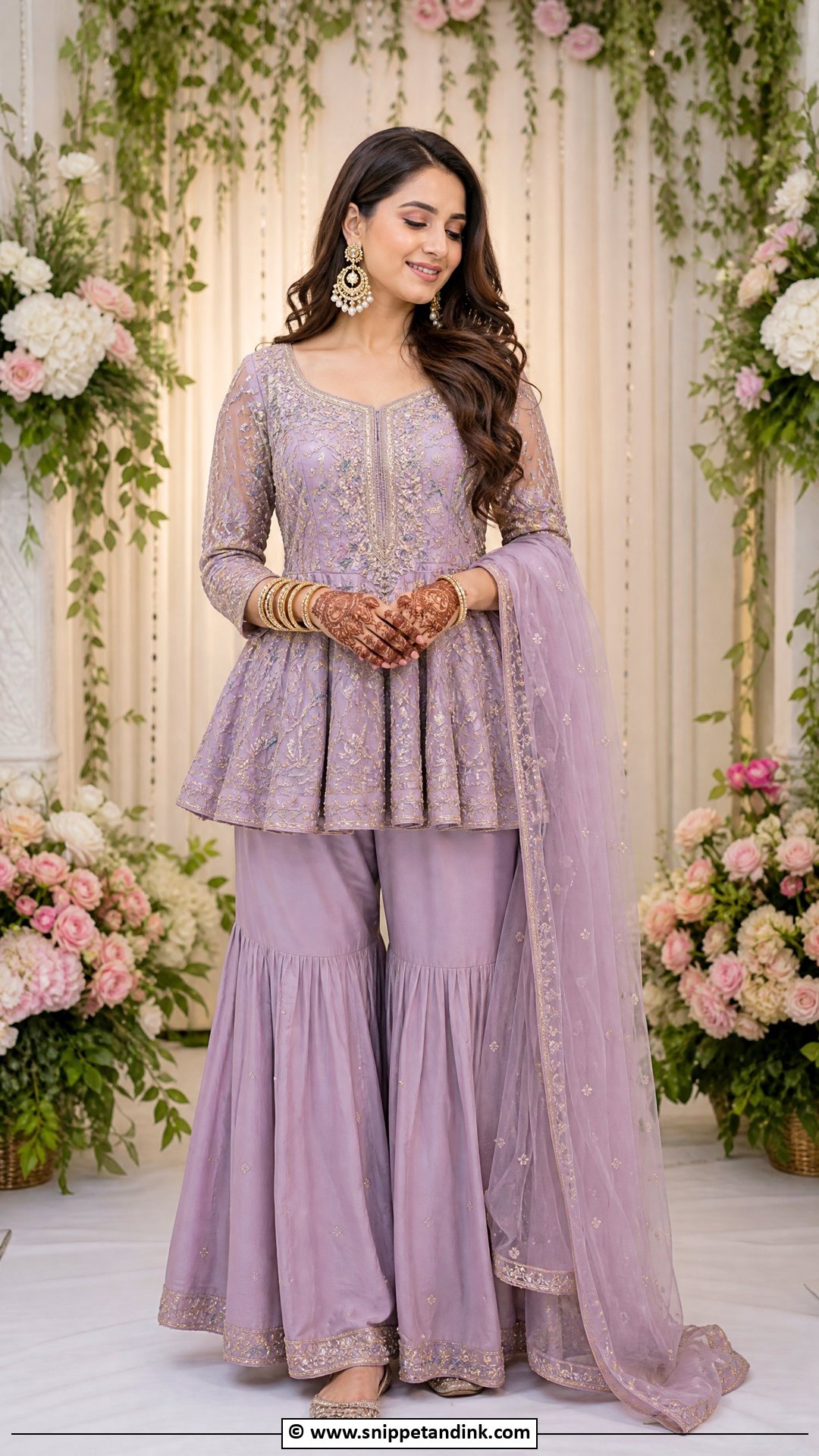 Peplum Top With Sharara Pants - Snippet and Ink - 35 Mehndi Dress Ideas