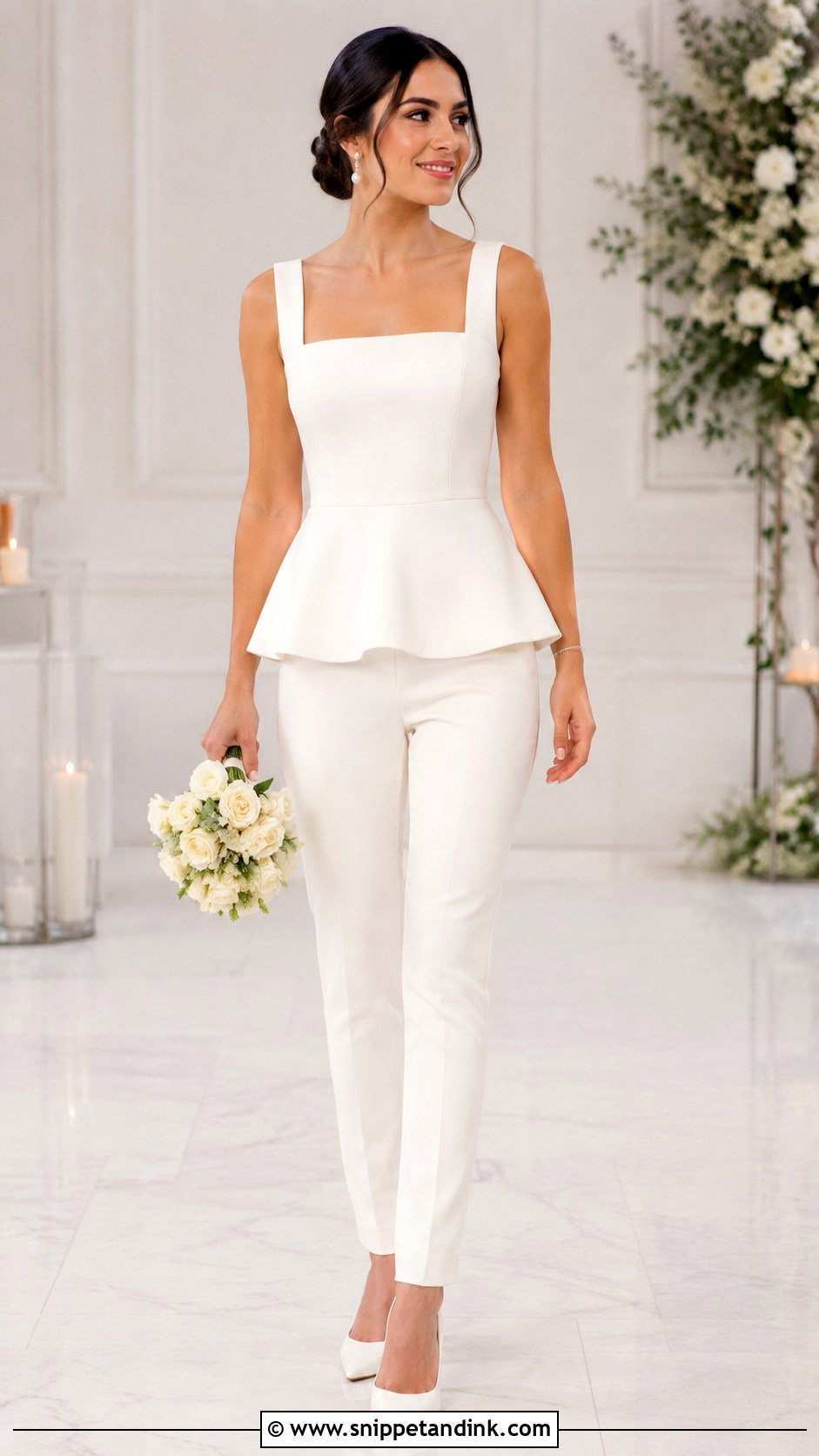 Peplum Top and Bridal Pants - Snippet and Ink - 20 Bride Pants Ideas