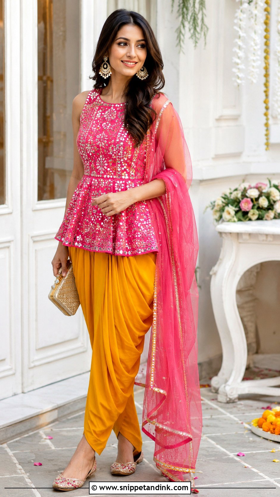 Peplum Top and Dhoti Pants for Mehandi - Snippet and Ink - 20 Dress for Mehandi Ideas