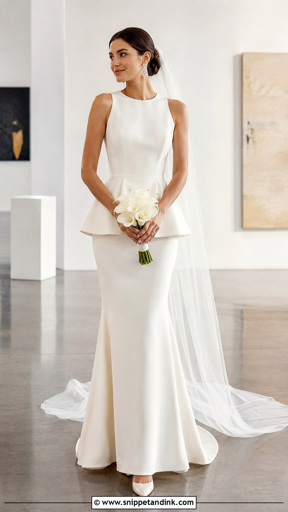 Peplum Top and Fitted Bridal Skirt - Snippet and Ink - 20 Bridal Skirt and Top Ideas