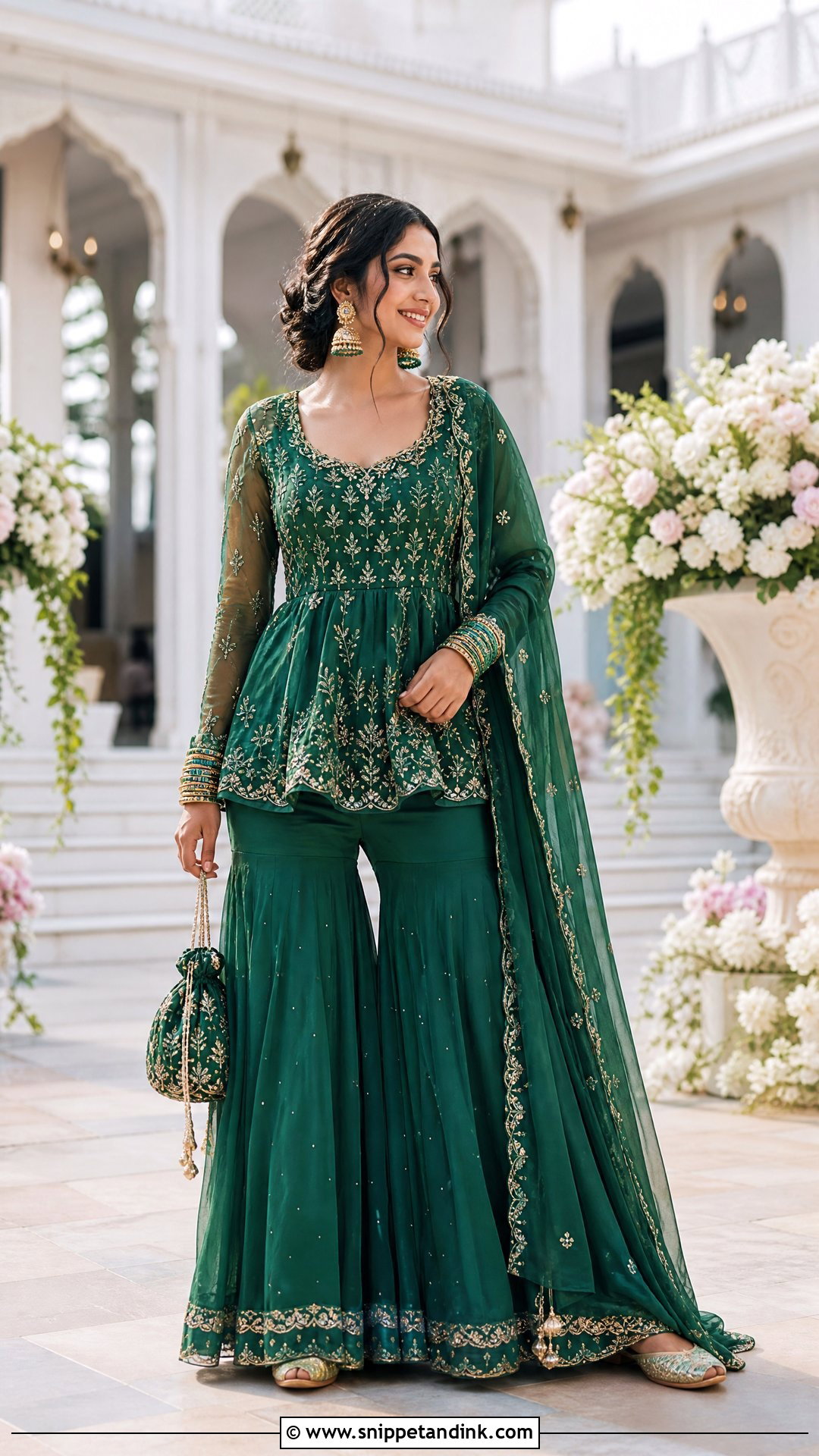 Peplum Wedding Blouse With Sharara Pants - Snippet and Ink - 20 Wedding Blouses Ideas
