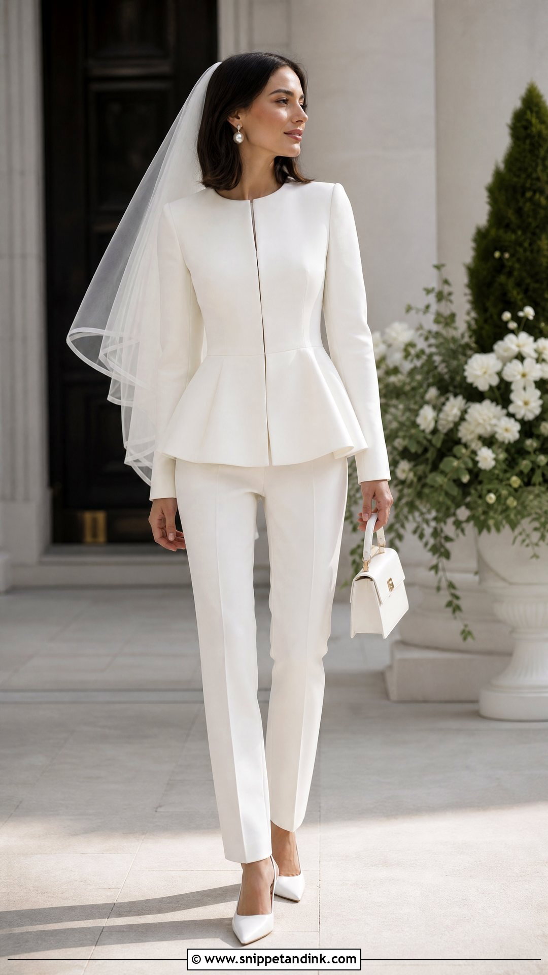 Peplum Wedding Suit - Snippet and Ink - 25 Suit Wedding Dress Ideas