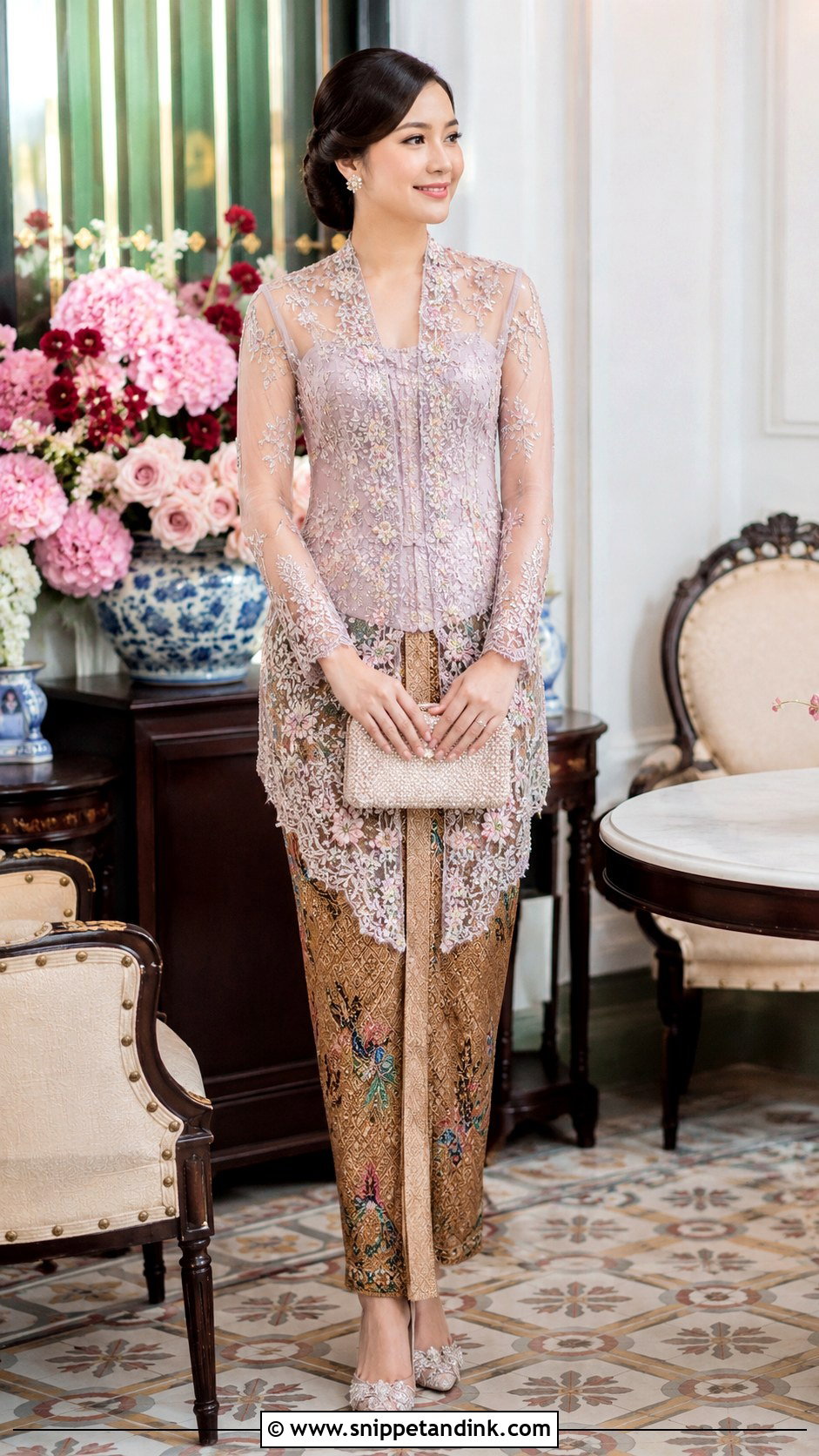 Peranakan Kebaya Wedding Outfit - Snippet and Ink - 30 Asian Wedding Dress Ideas