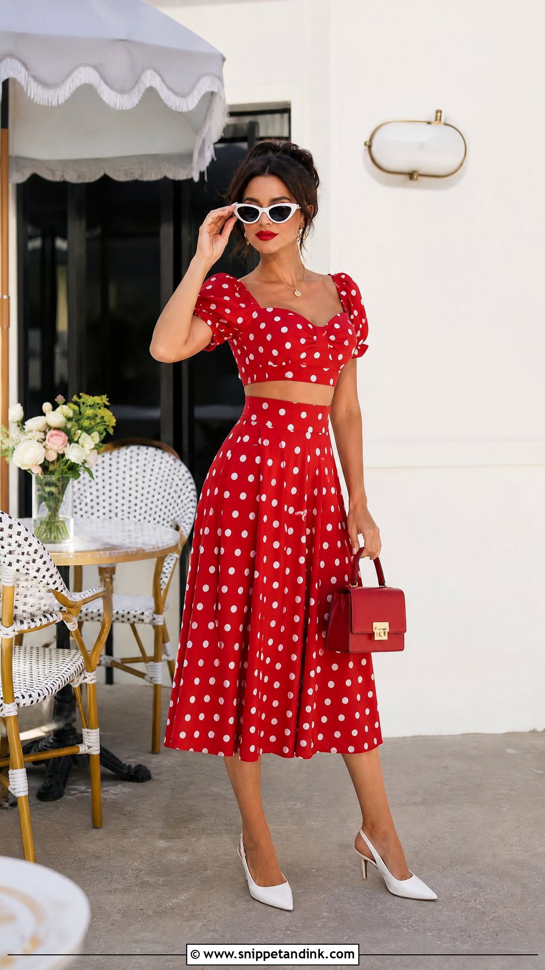 Perfect Match Bachelorette Red Polka Dot Set Outfit - Snippet and Ink - 20 Perfect Match Bachelorette Theme Outfit Ideas