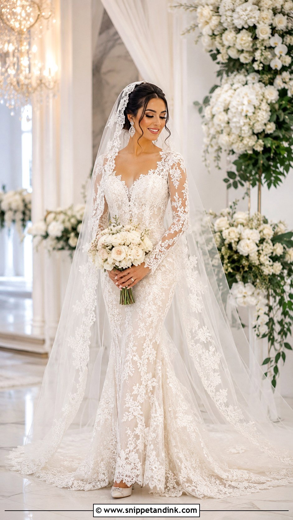 Persian Wedding Dress With A Cathedral Veil - Snippet and Ink - 25 Persian Wedding Dress Ideas