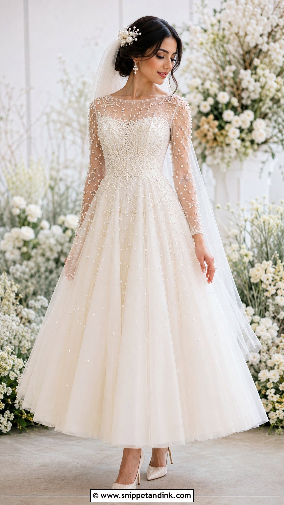 Persian Wedding Dress With Pearl Details - Snippet and Ink - 25 Persian Wedding Dress Ideas
