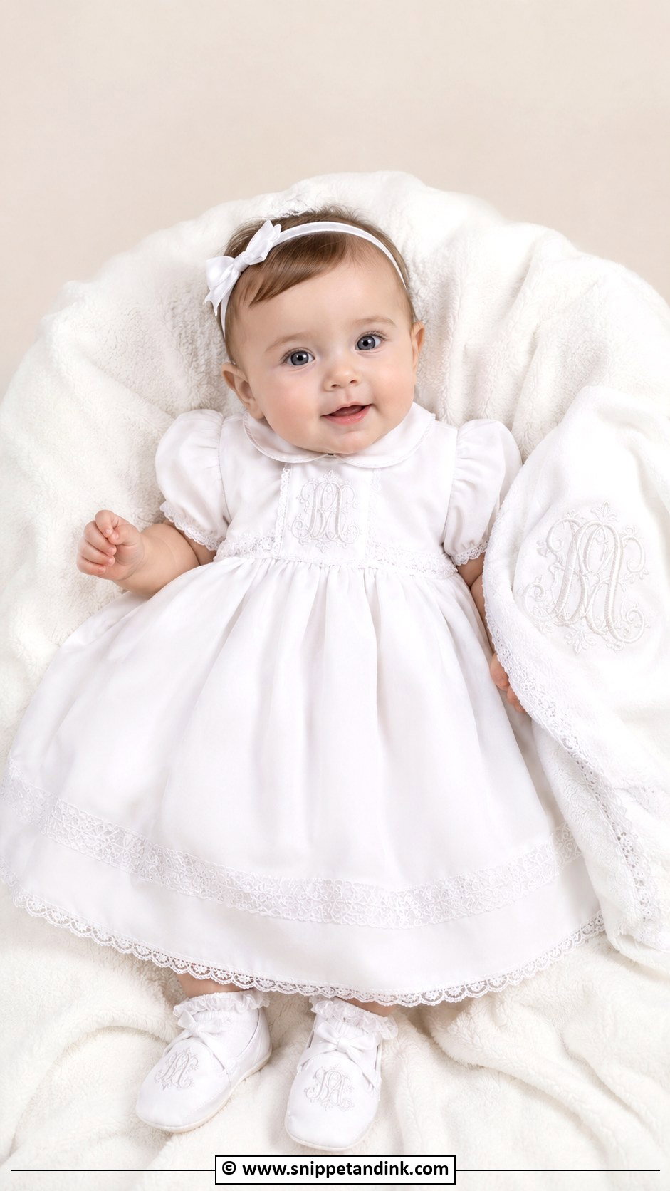Personalized Baptism Dress With Initials - Snippet and Ink - 25 Baby Girl Baptism Dress Ideas