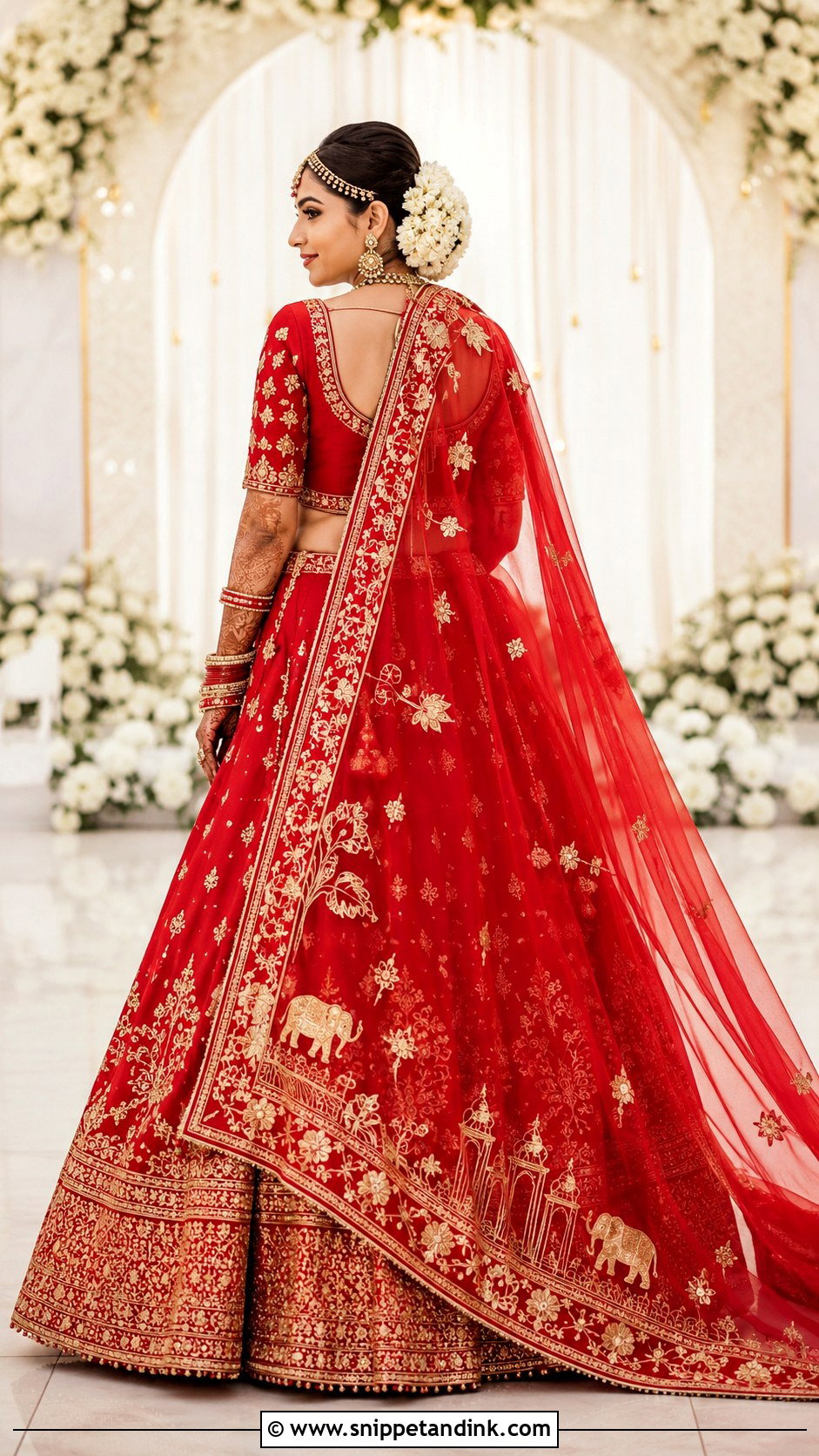 Personalized Bridal Chunri Dupatta With Names - Snippet and Ink - 20 Bridal Chunri Dupatta Ideas