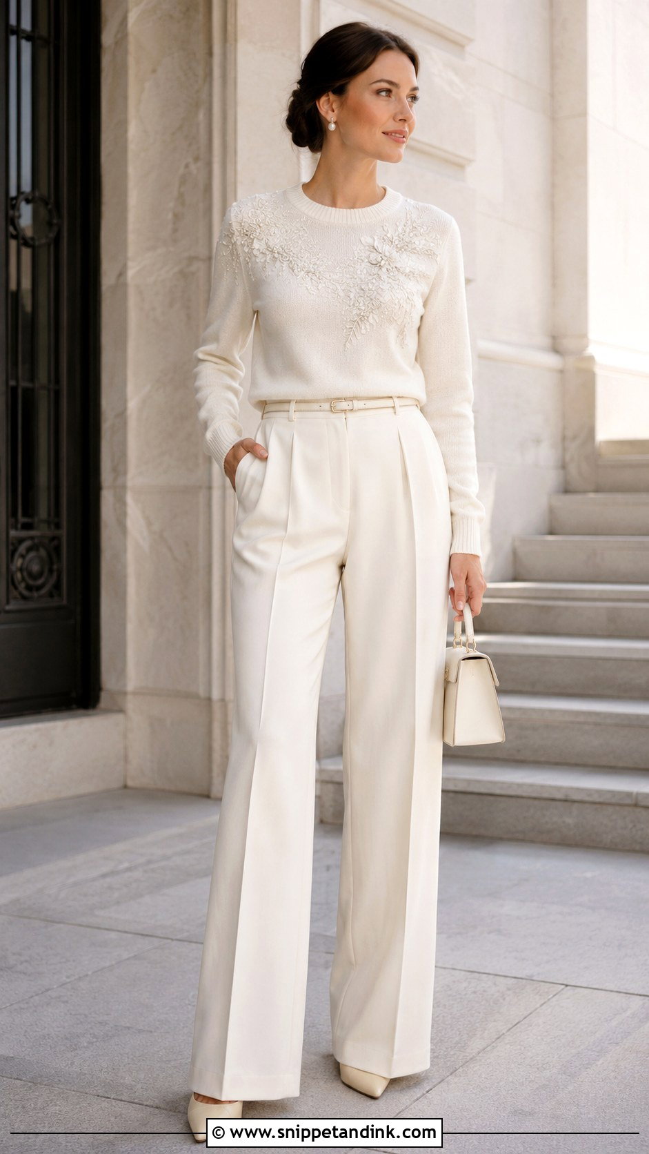 Personalized Bride Sweater With Tailored Pants - Snippet and Ink - 20 Bride Sweater Ideas