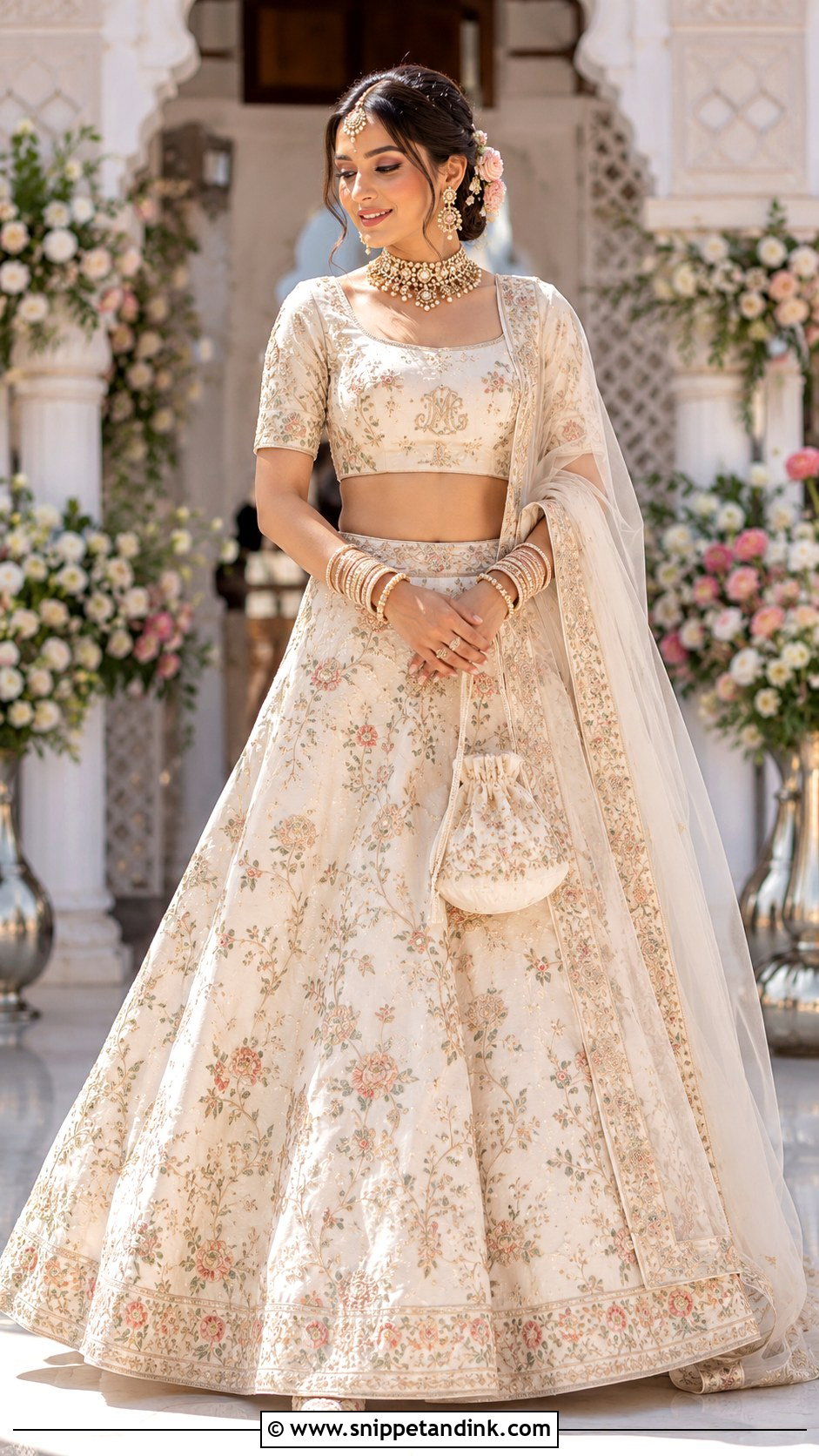Personalized Motif Bridal Choli With Custom Lehenga - Snippet and Ink - 20 Bridal Choli Designs