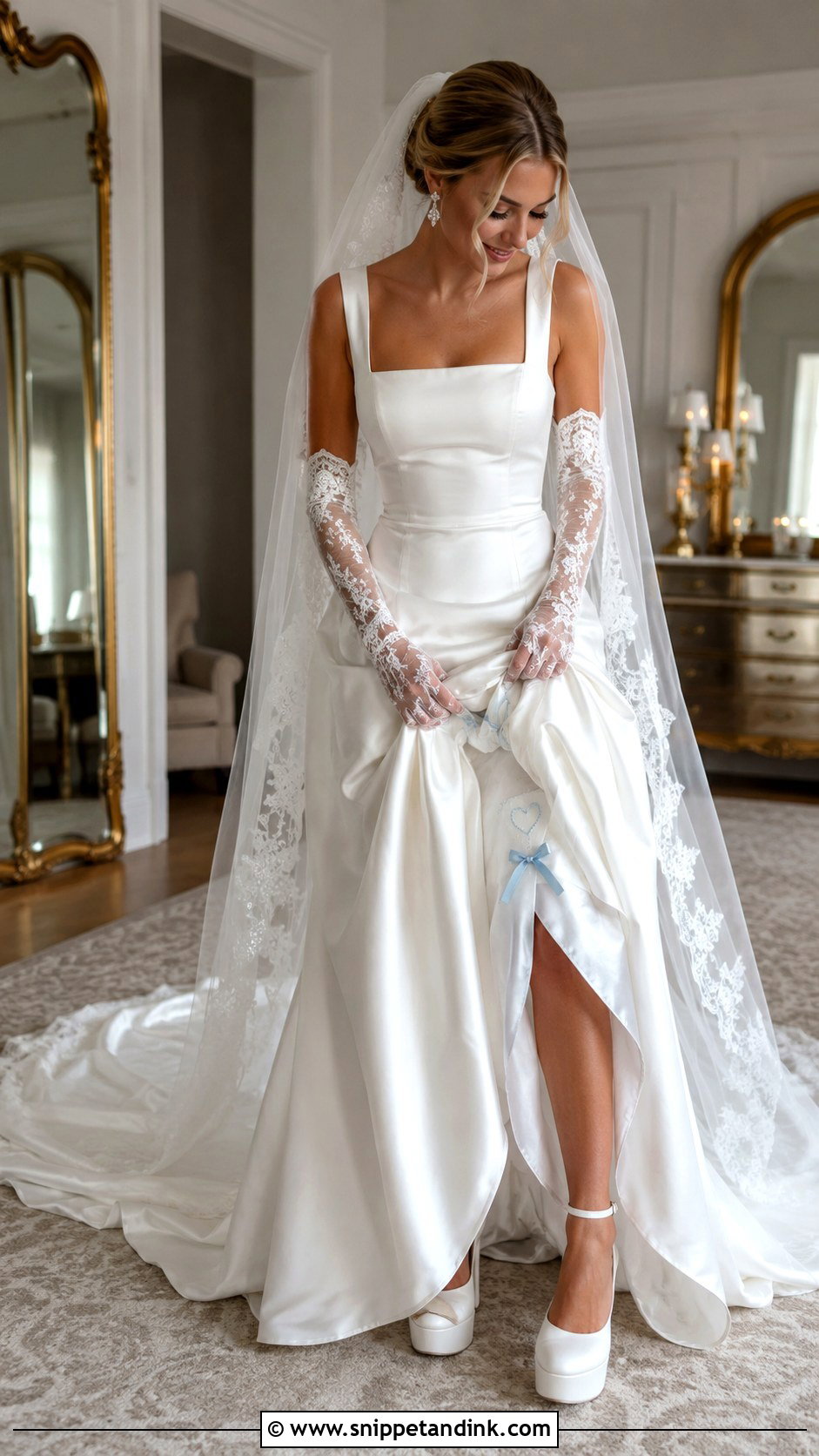 Personalized Something Blue Wedding Dress - Snippet and Ink - 20 Nicola Peltz Wedding Dress Ideas