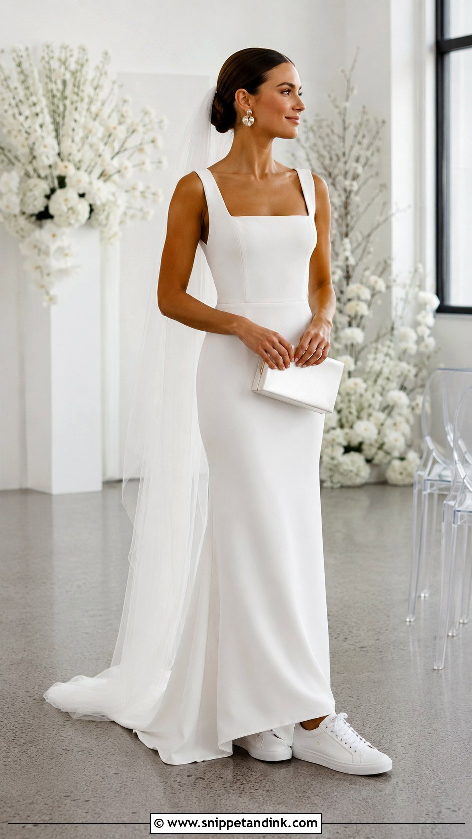 Personalized Wedding Trainers With Minimalist Gown - Snippet and Ink - 20 Wedding Trainers Ideas