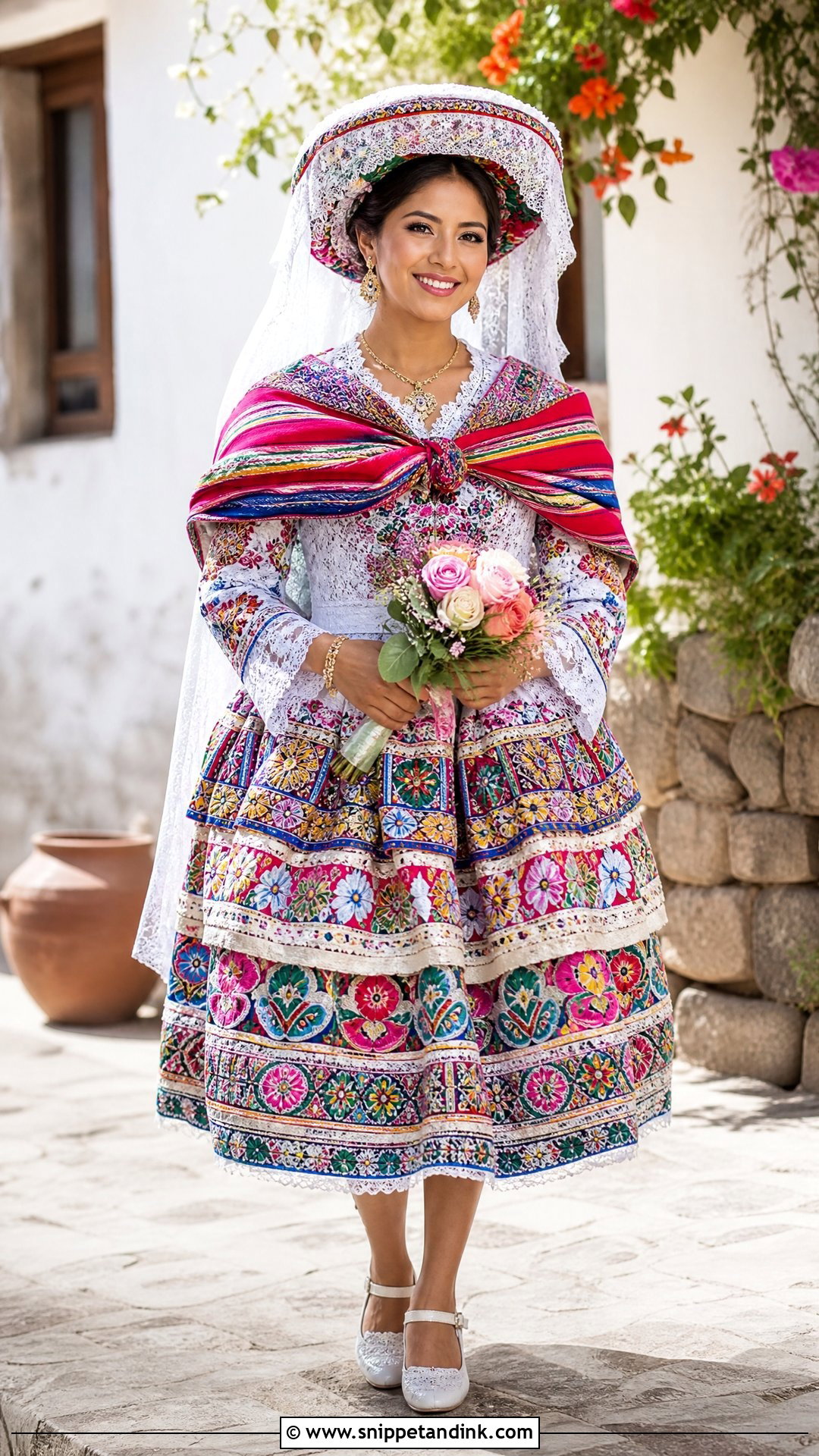 Peruvian Pollera Bridal Outfit - Snippet and Ink - 20 Traditional Marriage Dress Ideas