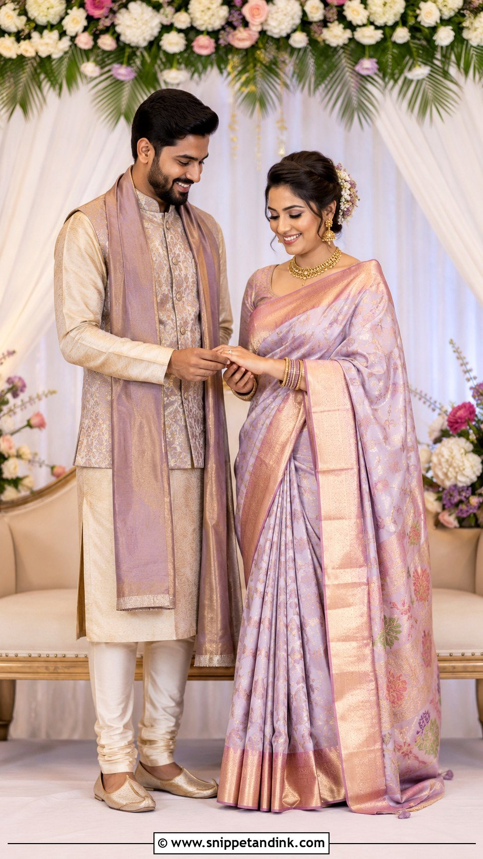 Peshwai Engagement Couple Look - Snippet and Ink - 25 Peshwai Look for Wedding Couple Ideas