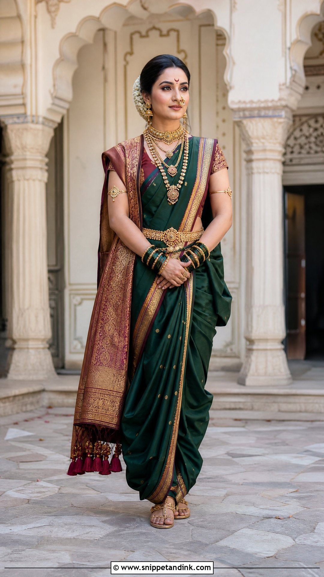 Peshwai Nauvari Bride Look - Snippet and Ink - 20 Nauvari Bride Look Ideas