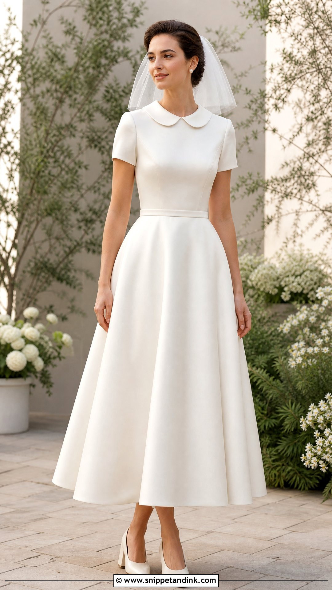 Peter Pan Collar A Line Wedding Dress - Snippet and Ink - 20 Wedding Dress with Collar Ideas