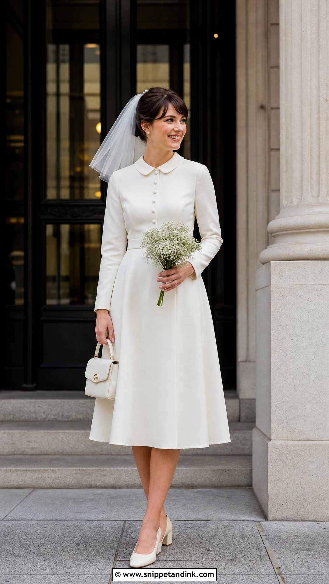 Peter Pan Collar Bride Dress - Snippet and Ink - 25 Vintage Bride Dress Ideas