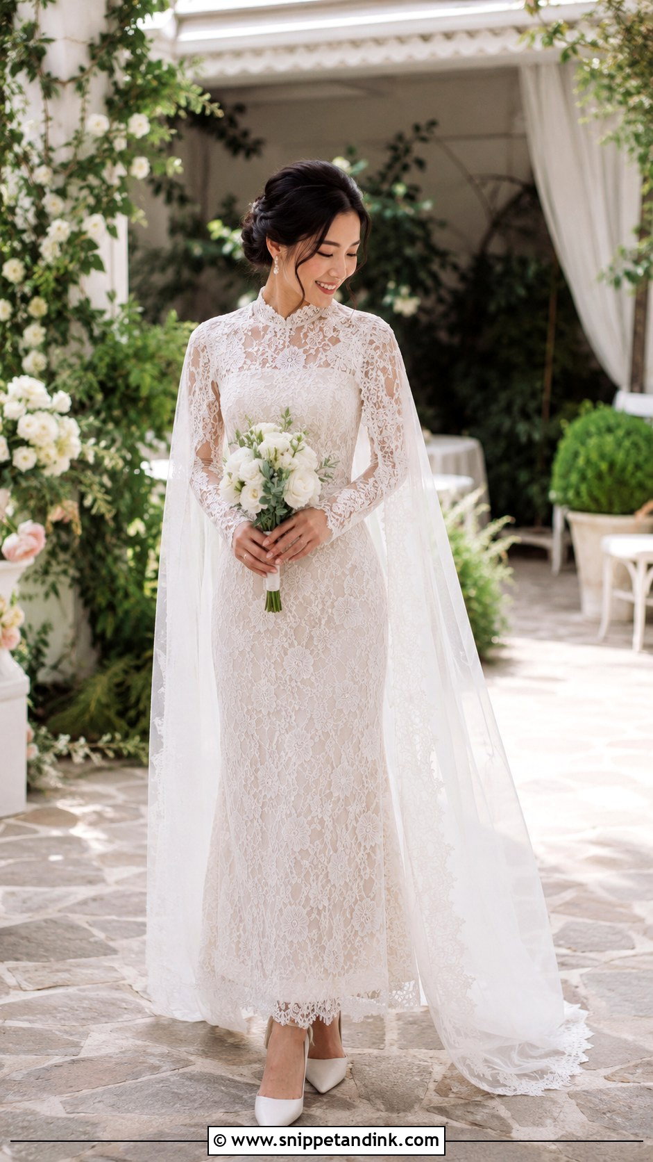 Petite A Line Lace Wedding Dress - Snippet and Ink - 20 Lilly Collin’s Wedding Dress Ideas