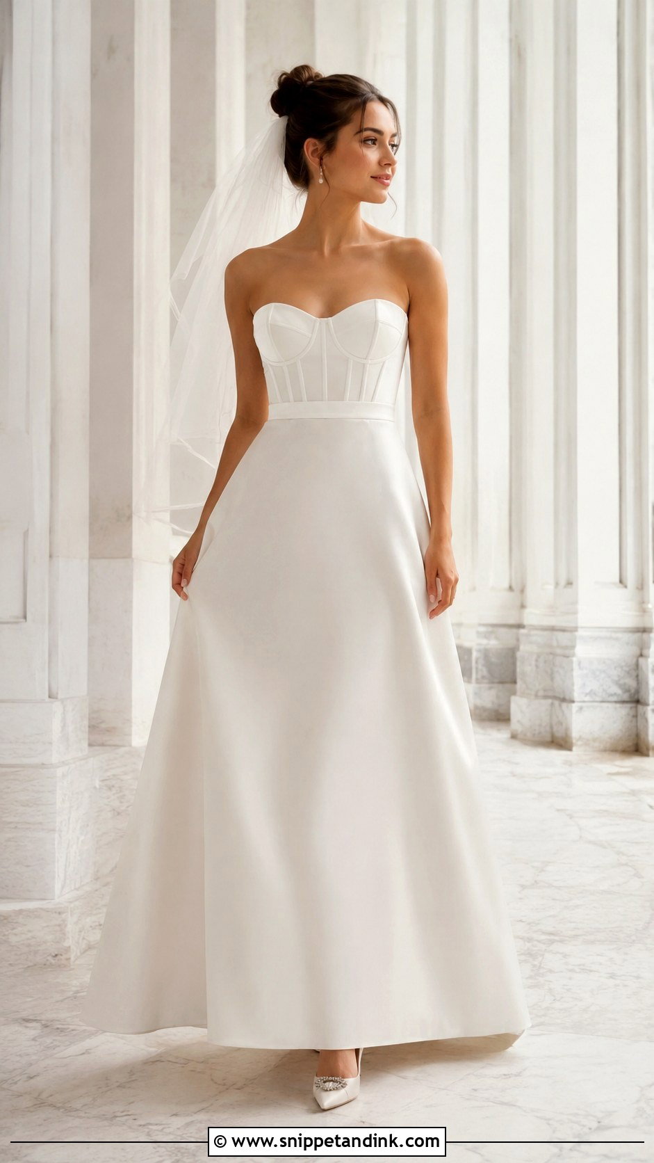 Petite Balconette A Line Wedding Dress - Snippet and Ink - 20 Balconette Wedding Dress Ideas