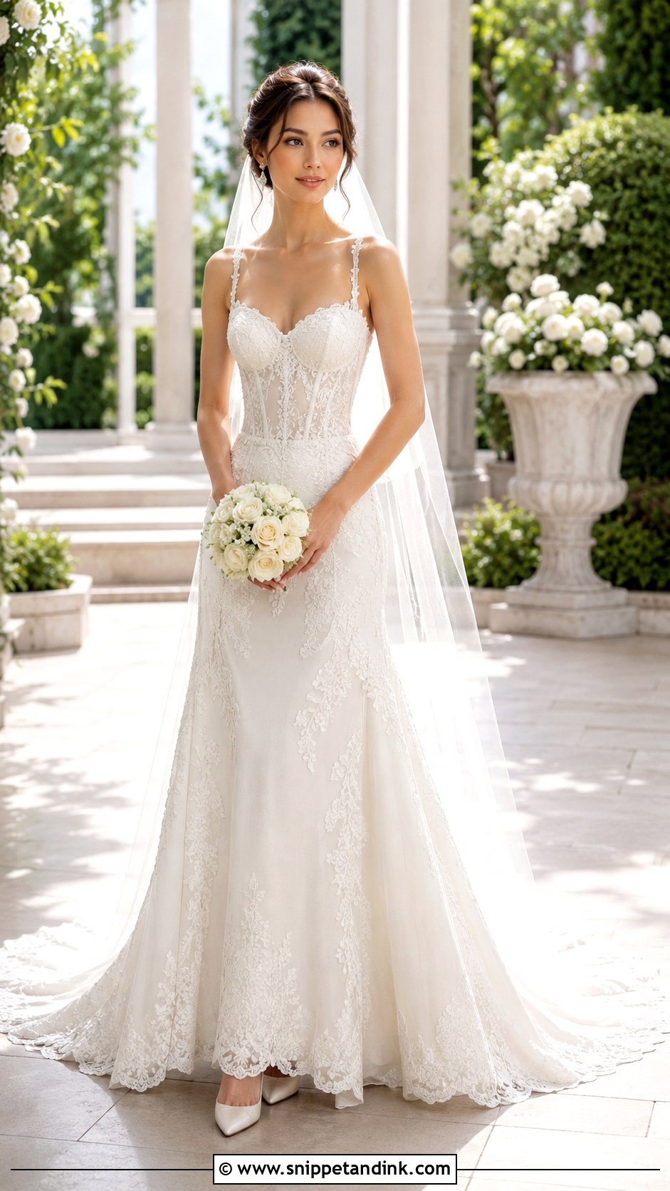 Petite Basque Waist Lace Wedding Dress - Snippet and Ink - 20 Basque Waist Lace Wedding Dress Ideas