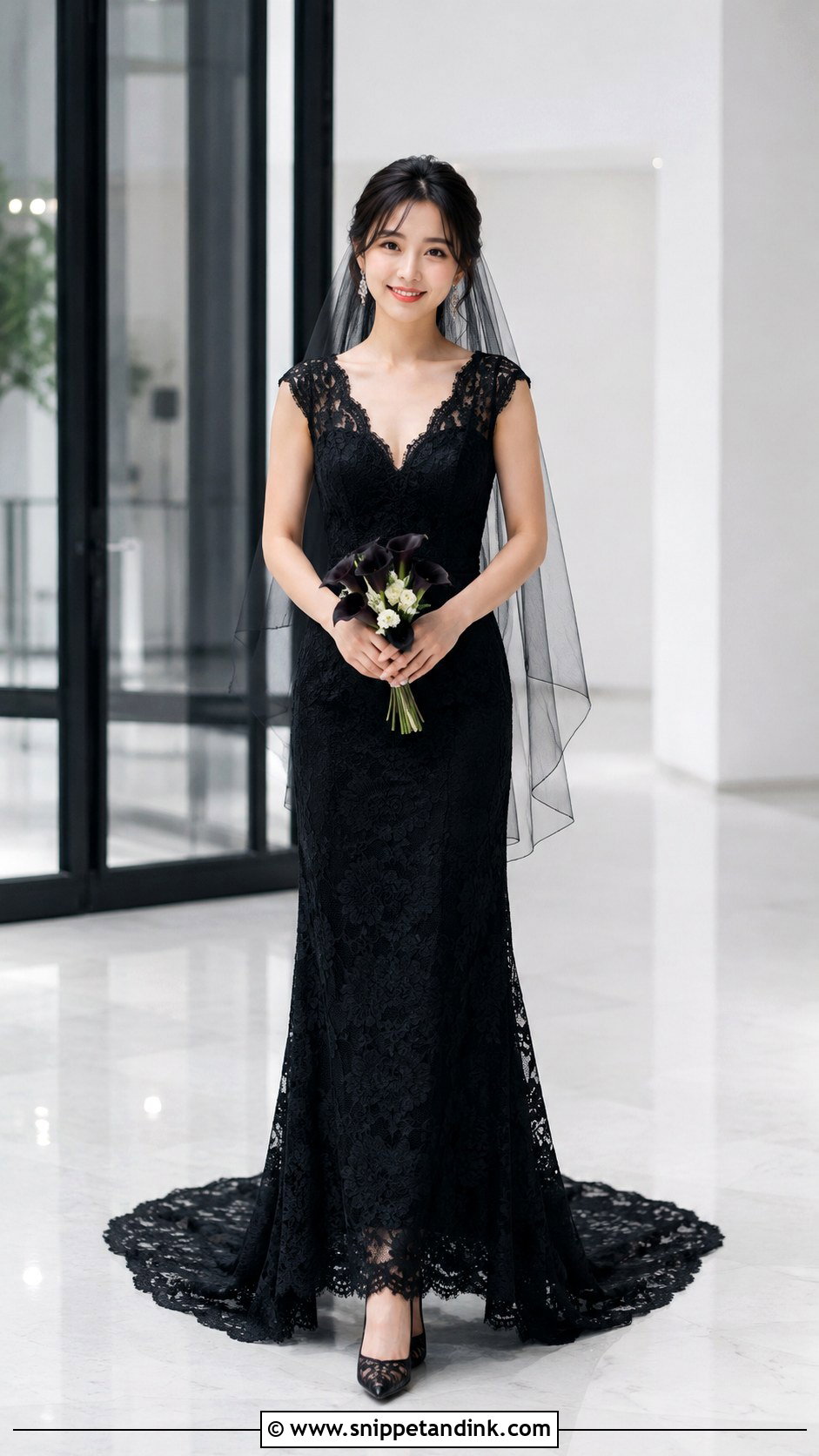 Petite Black Lace Wedding Dress - Snippet and Ink - 20 Black Lace Wedding Dresses