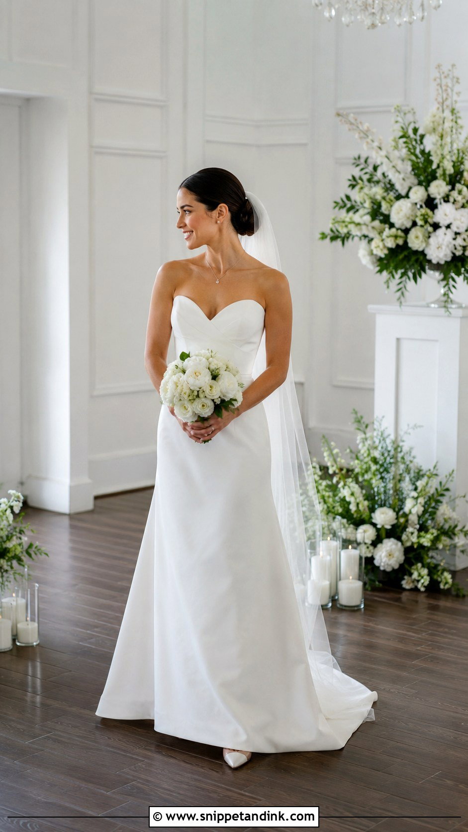 Petite Bride Strapless Wedding Dress - Snippet and Ink - 20 Short Bride Ideas