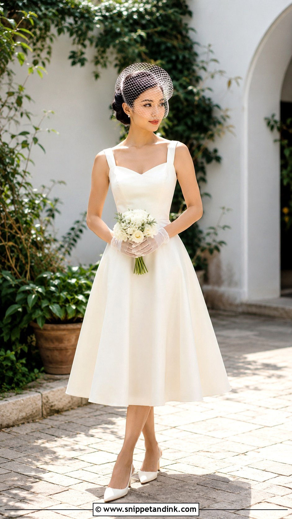 Petite Bride Tea Length Wedding Dress - Snippet and Ink - 20 Short Bride Ideas