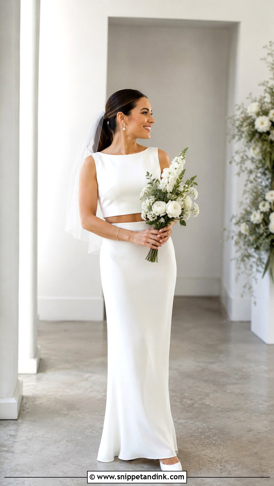Petite Bride Two Piece Wedding Outfit - Snippet and Ink - 20 Short Bride Ideas