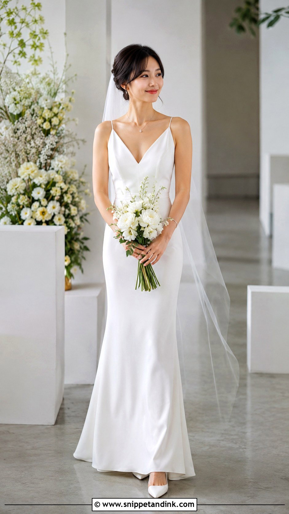Petite Bride V Neck Wedding Dress - Snippet and Ink - 20 Short Bride Ideas