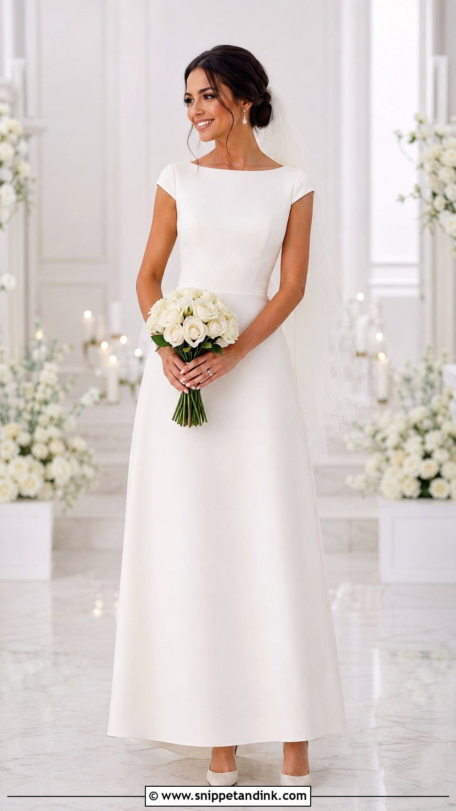 Petite Cap Sleeve Wedding Dress - Snippet and Ink - 20 Capped Sleeve Wedding Dress Ideas