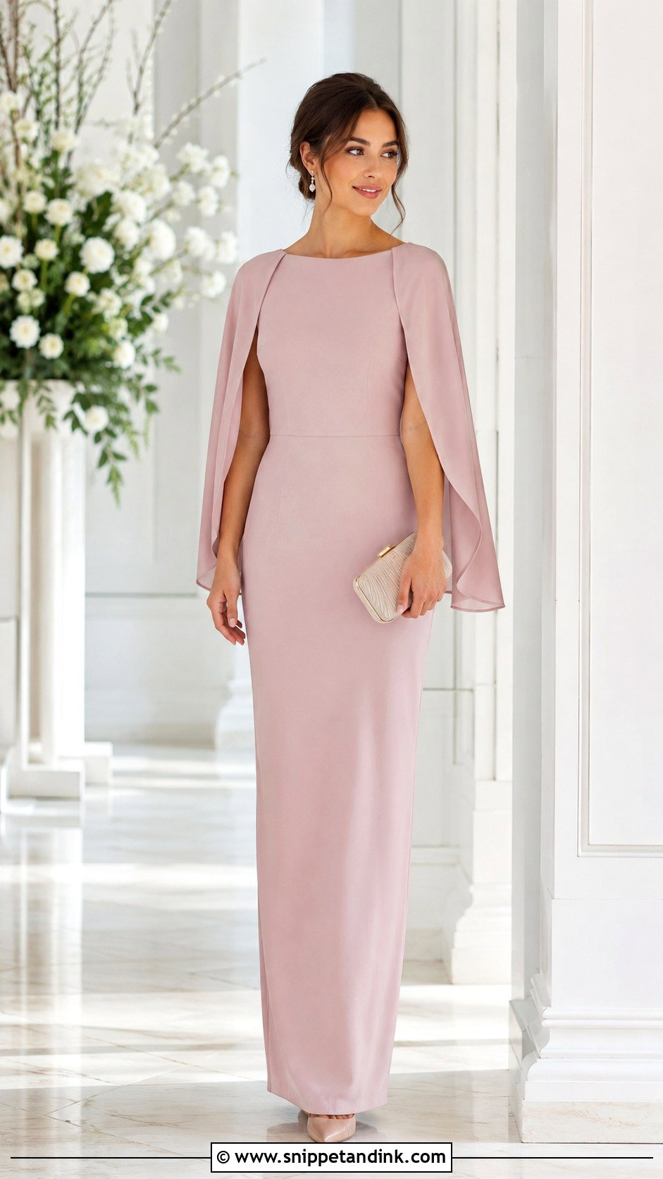 Petite Cape Sleeves Gown - Snippet and Ink - 25 Cape Sleeves Gown