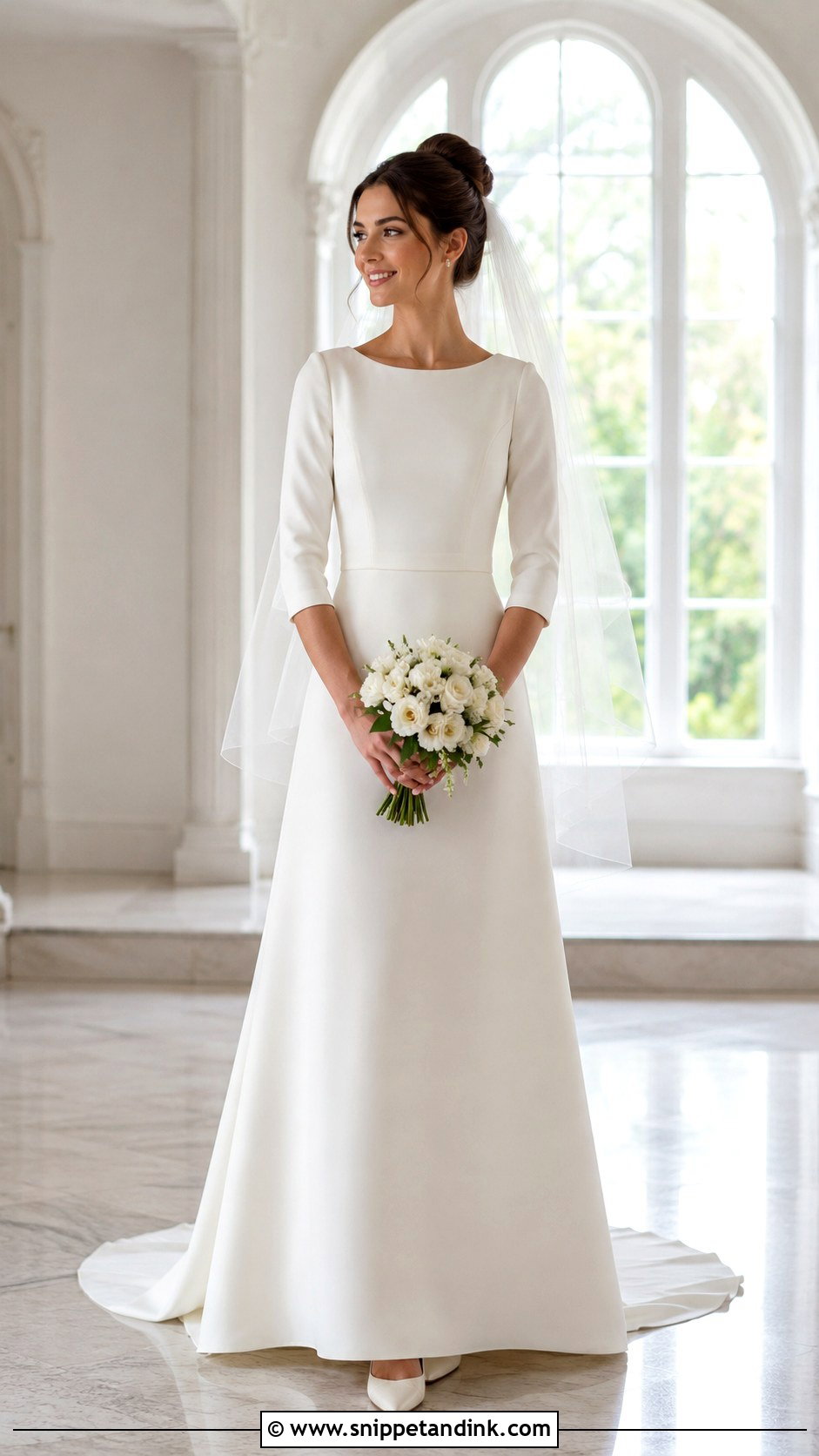 Petite Chapel Train Christian Bridal Dress - Snippet and Ink - 20 Christian Bridal Dress Ideas