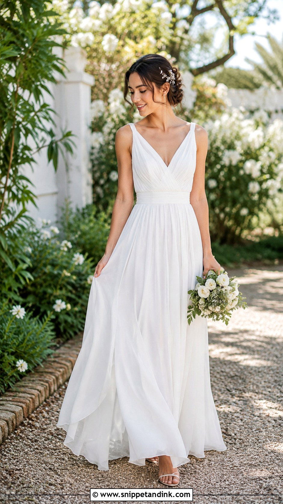 Petite Chiffon Wedding Dress - Snippet and Ink - 25 Petite Wedding Dress Ideas