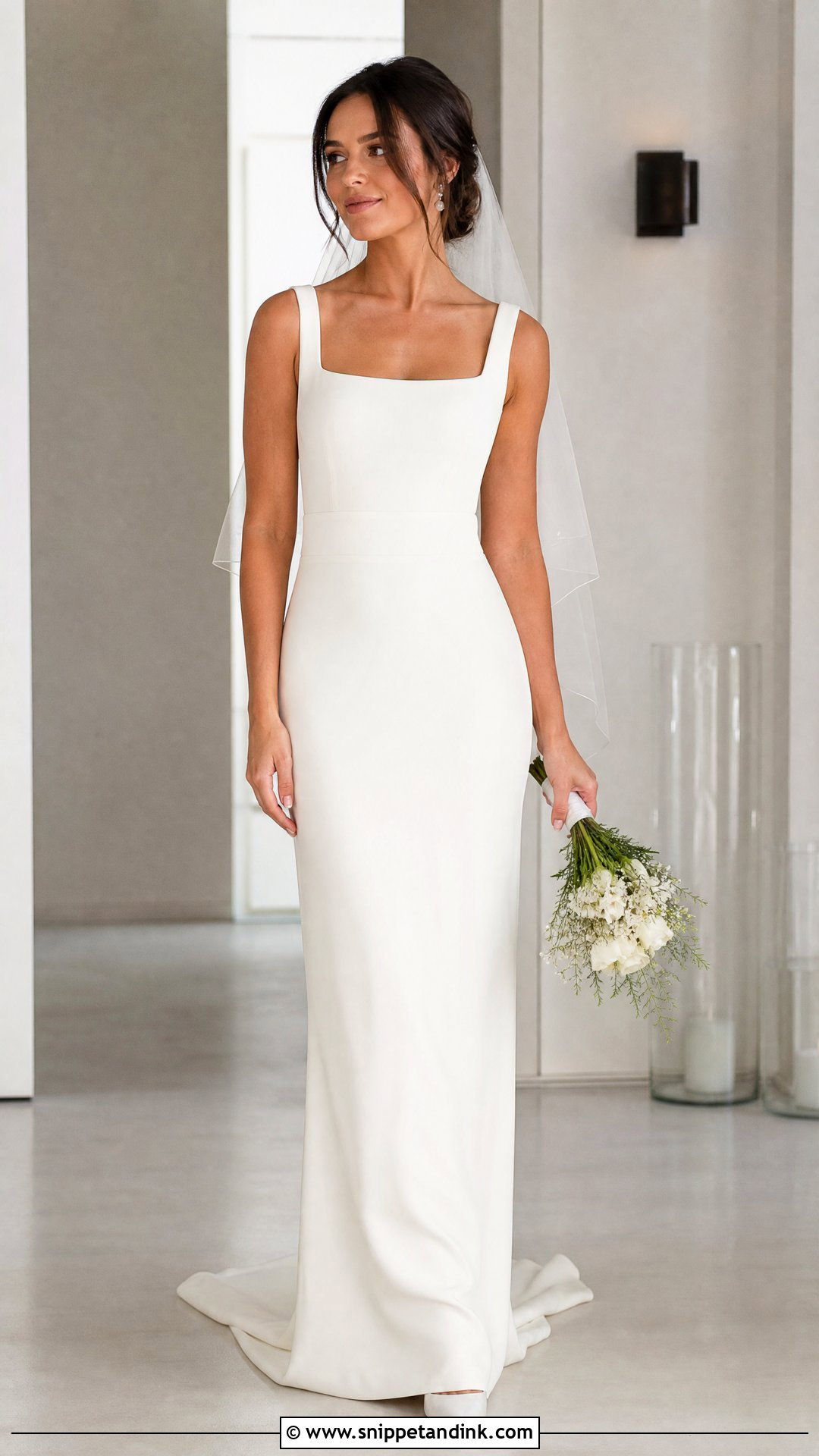 Petite Column Bridal Dress - Snippet and Ink - 25 Bridal Dresses Simple Elegant