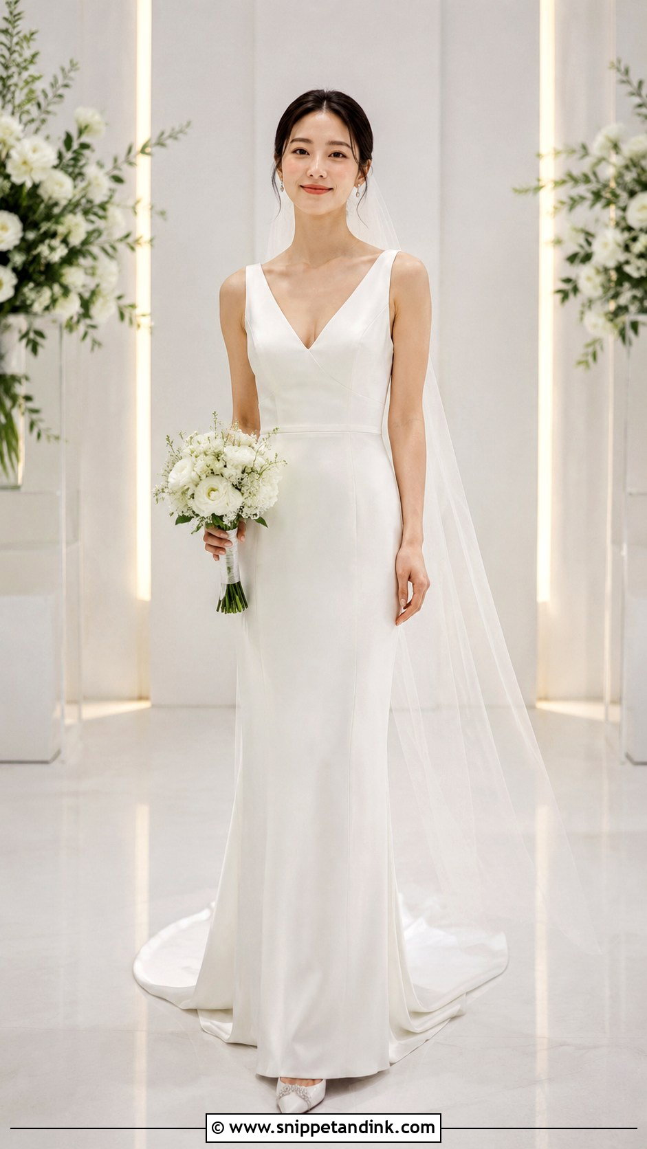 Petite Column Dress Bridal Outfit - Snippet and Ink - 20 Bride Wear Ideas