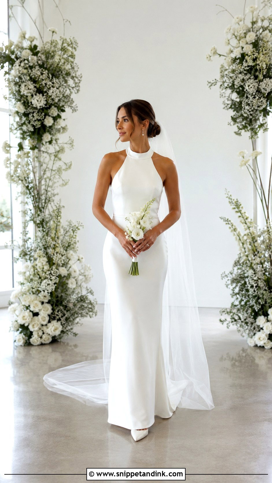 Petite Column Halter Wedding Dress - Snippet and Ink - 20 Wedding Dresses Halter Top