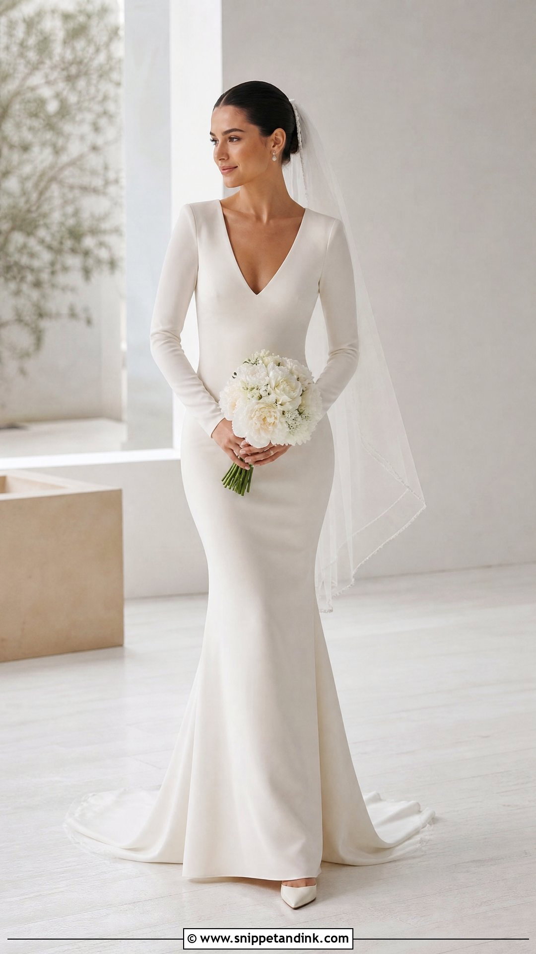 Petite Column Wedding Dress With Sleeves - Snippet and Ink - 20 Tight Wedding Dress with Sleeves