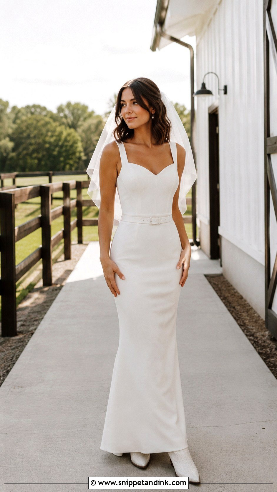 Petite Cowboy Wedding Dress With Fitted Skirt - Snippet and Ink - 20 Cowboy Wedding Dress Ideas
