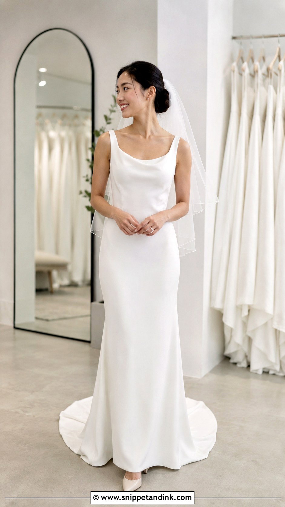 Petite Crepe Wedding Dress With Ivory Pumps - Snippet and Ink - 25 Petite Wedding Dresses Short Bride